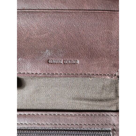 Vintage Fossil Brown Genuine Leather Wallet Many Pockets & Organizers - Picture 5 of 11